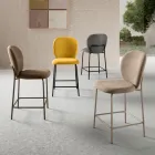 Set van twee stoffen krukjes met vulling en metalen frame - Lior Viadurini