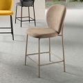 Set van twee stoffen krukjes met vulling en metalen frame - Lior