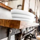 Hangende designmeubelset voor badkamer in teakhouten blokbodem Poggio Viadurini