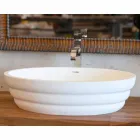 Hangende designmeubelset voor badkamer in teakhouten blokbodem Poggio Viadurini