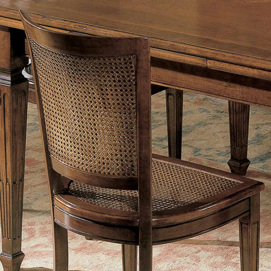 Set van vier klassieke Bassano houten stoelen, gemaakt in Italië - Angelite Viadurini
