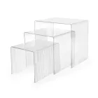 Set van drie in elkaar passende plexiglas tafels, gemaakt in Italië - Leandro Viadurini