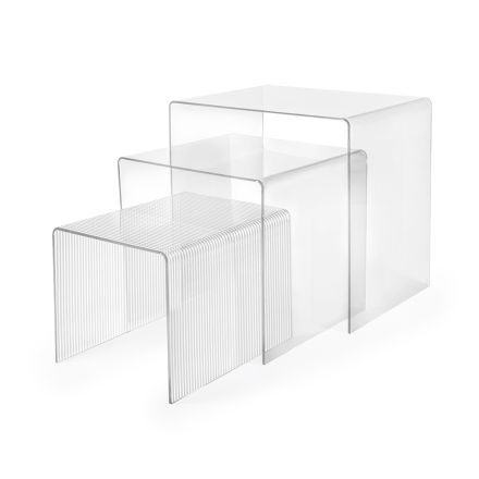 Set van drie in elkaar passende plexiglas tafels, gemaakt in Italië - Leandro Viadurini