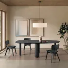 Set van twee stoelen met houtnerfstructuur en gestoffeerde zitting - Antea Viadurini