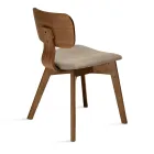 Set van twee stoelen met houtnerfstructuur en gestoffeerde zitting - Antea Viadurini