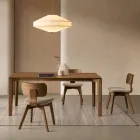 Set van twee stoelen met houtnerfstructuur en gestoffeerde zitting - Antea Viadurini