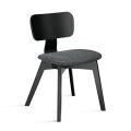 Set van twee stoelen met houtnerfstructuur en gestoffeerde zitting - Antea