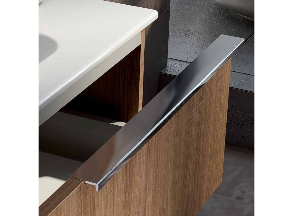 Houten meubels design hanger badkamer set gemaakt in Italië Cesena Viadurini