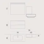 Houten meubels design hanger badkamer set gemaakt in Italië Cesena Viadurini