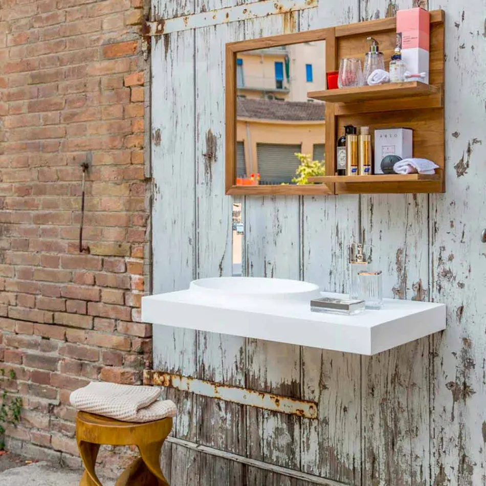 Brusson solide badkamermeubels set van modern design Viadurini