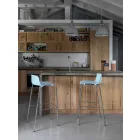 Hoge kruk, 2 stuks, in metaal en polypropyleen Made in Italy - Christabel Viadurini