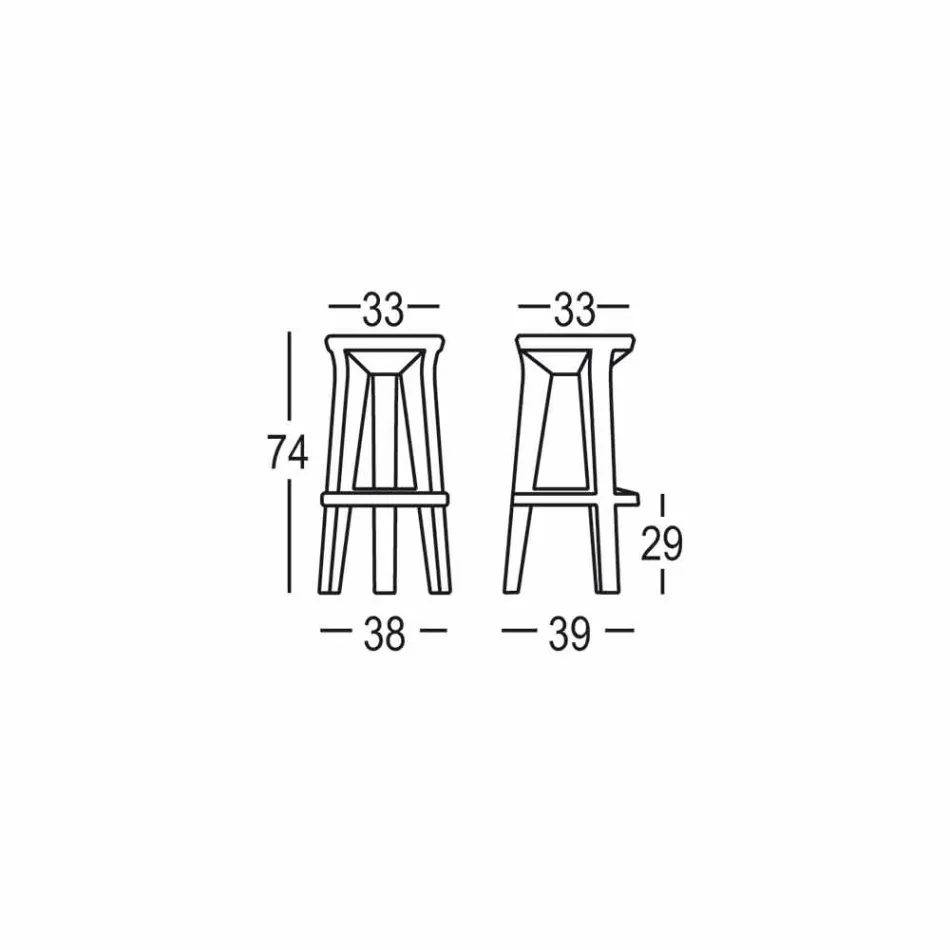 Hoge design barkruk in polyethyleen Made in Italy - Tinuccia Viadurini