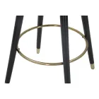 Hoge barkruk van hout en metaal met zitting van polyester - Enzo Viadurini