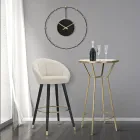 Hoge barkruk van hout en metaal met zitting van polyester - Enzo Viadurini