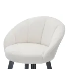 Hoge barkruk van hout en metaal met zitting van polyester - Enzo Viadurini