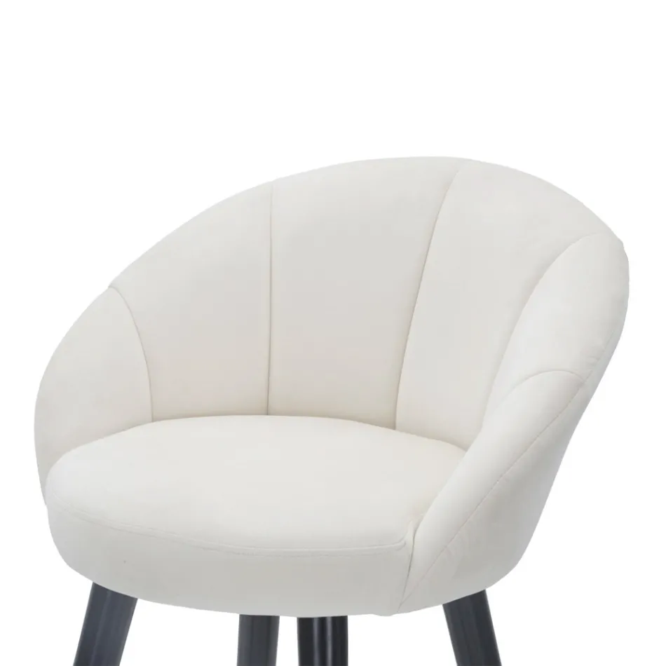 Hoge barkruk van hout en metaal met zitting van polyester - Enzo Viadurini