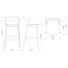 Hoge keukenkruk met essenhouten structuur Made in Italy - Oslo Viadurini