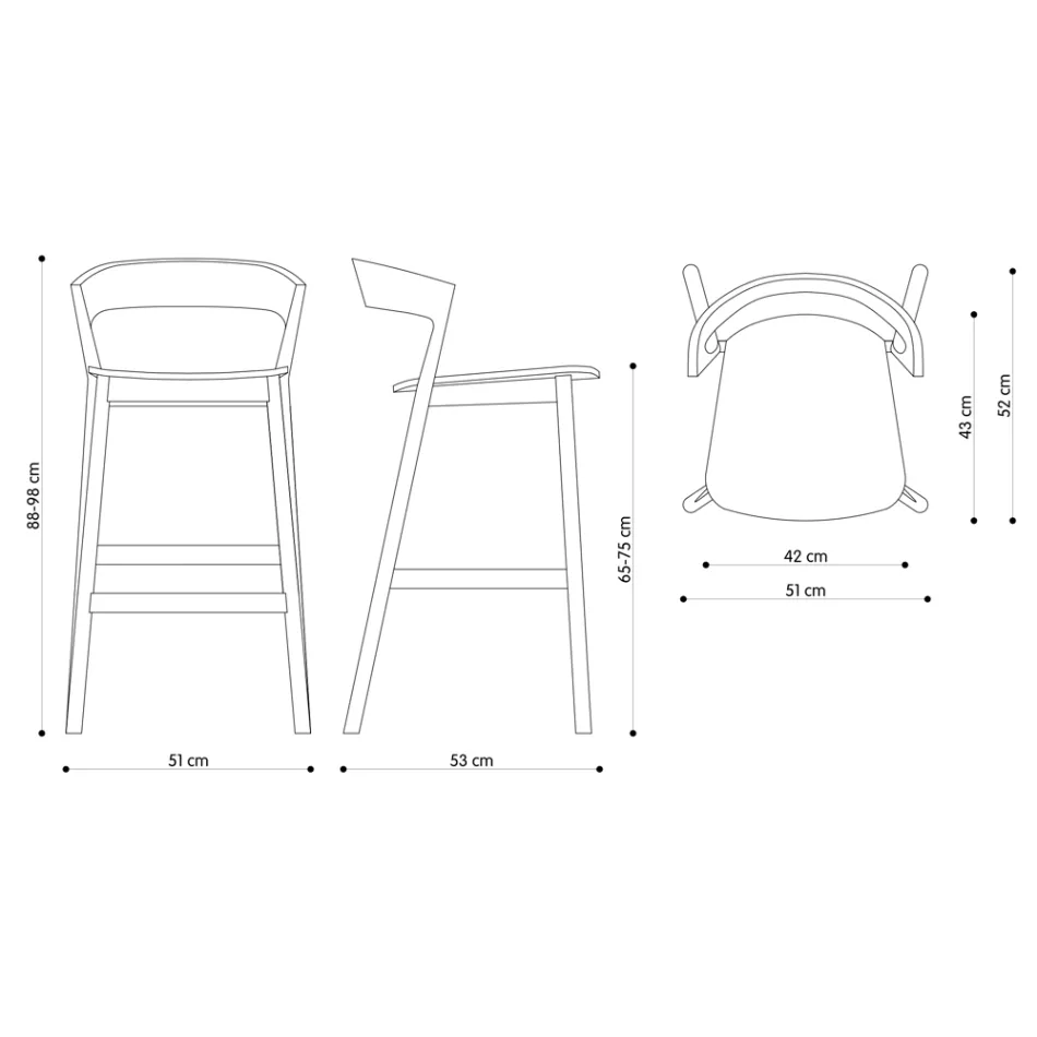 Hoge keukenkruk met essenhouten structuur Made in Italy - Oslo Viadurini