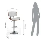 Hoge keukenkruk van synthetisch leer en multiplex - Nebbia Viadurini