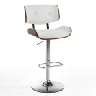 Hoge keukenkruk van synthetisch leer en multiplex - Nebbia Viadurini