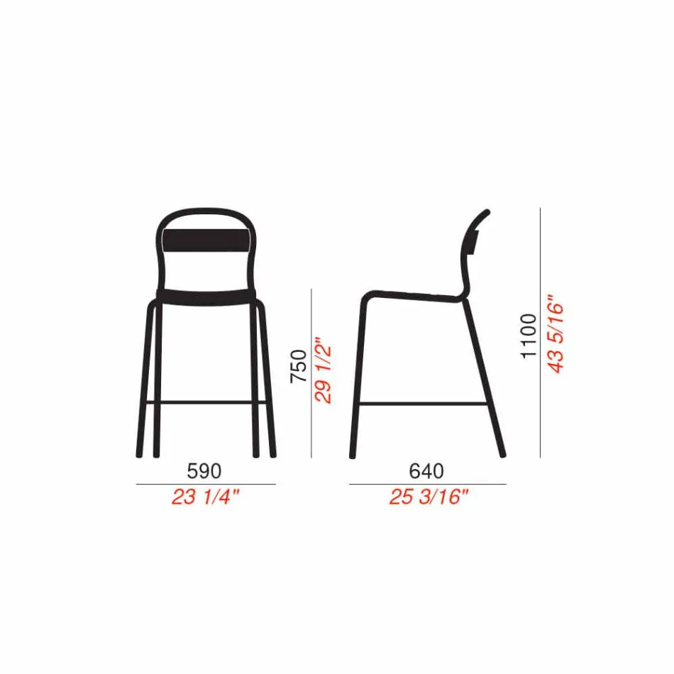 Hoge stapelbare buitenkruk gemaakt in Italië, 2 stuks - Trixie Viadurini