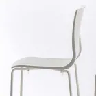 Hoge stapelbare polypropyleen kruk met metalen onderstel, 2 stuks - Kiara Viadurini