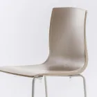 Hoge stapelbare polypropyleen kruk met metalen onderstel, 2 stuks - Kiara Viadurini