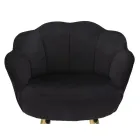 Hoge kruk in goudkleurig ijzer met zitting bedekt met fluweel - Annina Viadurini