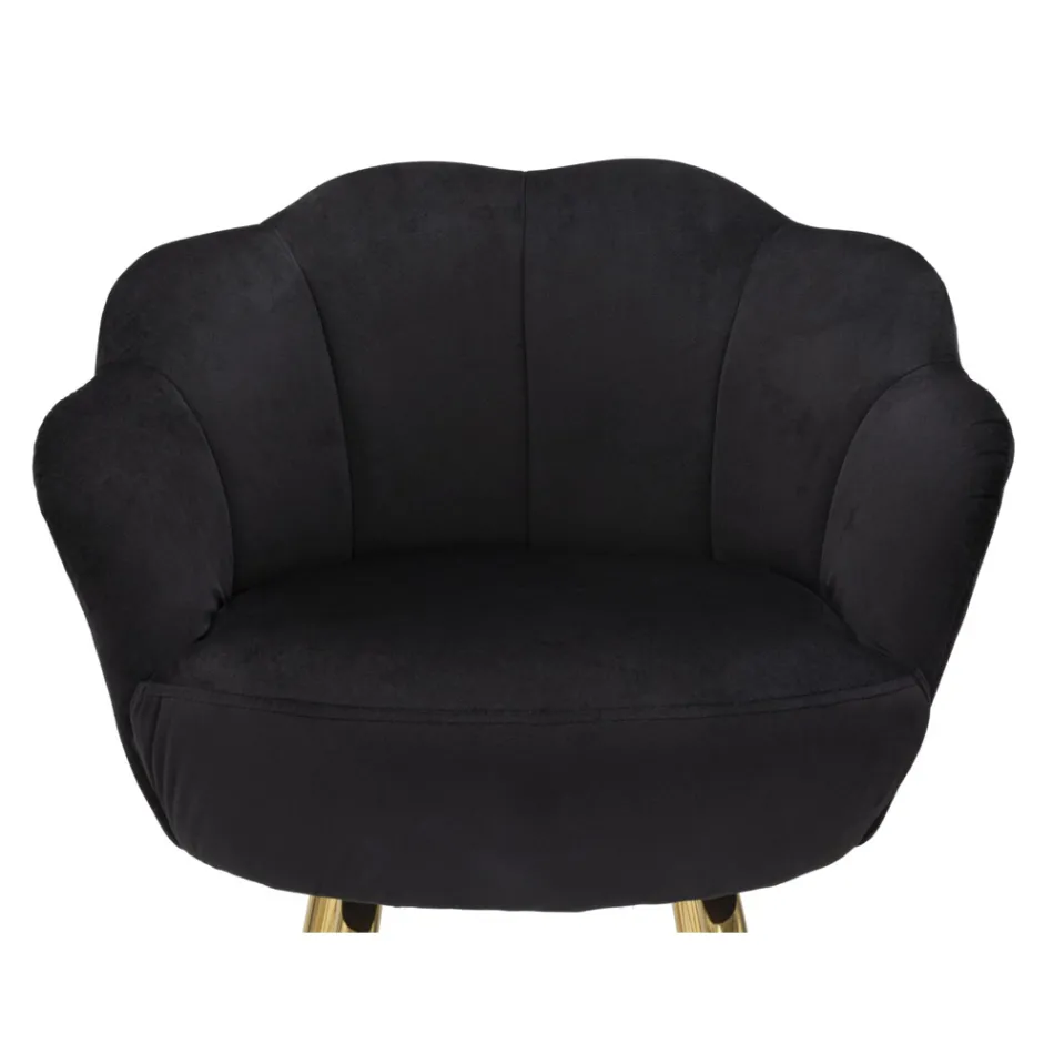 Hoge kruk in goudkleurig ijzer met zitting bedekt met fluweel - Annina Viadurini