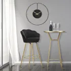 Hoge kruk in goudkleurig ijzer met zitting bedekt met fluweel - Annina Viadurini