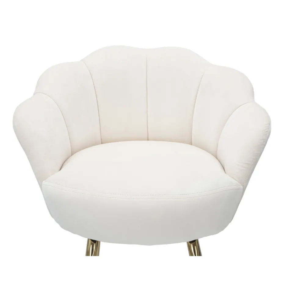 Hoge kruk in goudkleurig ijzer met zitting bedekt met fluweel - Annina Viadurini