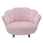 Hoge kruk in goudkleurig ijzer met zitting bedekt met fluweel - Annina Viadurini