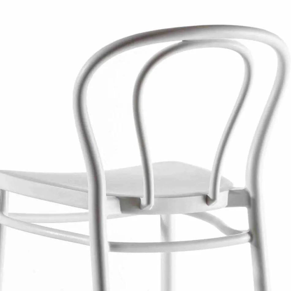 Hoge polypropyleen kruk met voetsteun, 4 stuks - Gaya Viadurini