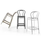 Hoge polypropyleen kruk met voetsteun, 4 stuks - Gaya Viadurini