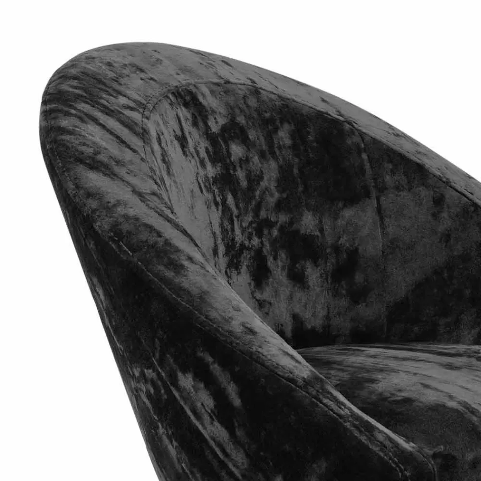 Hoge kruk in fluweel en staal met verstelbare lift Made in Italy - Bilbao Viadurini