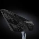 Hoge kruk in fluweel en staal met verstelbare lift Made in Italy - Bilbao Viadurini