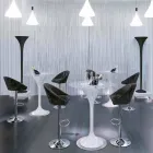 Hoge kruk in fluweel en staal met verstelbare lift Made in Italy - Bilbao Viadurini