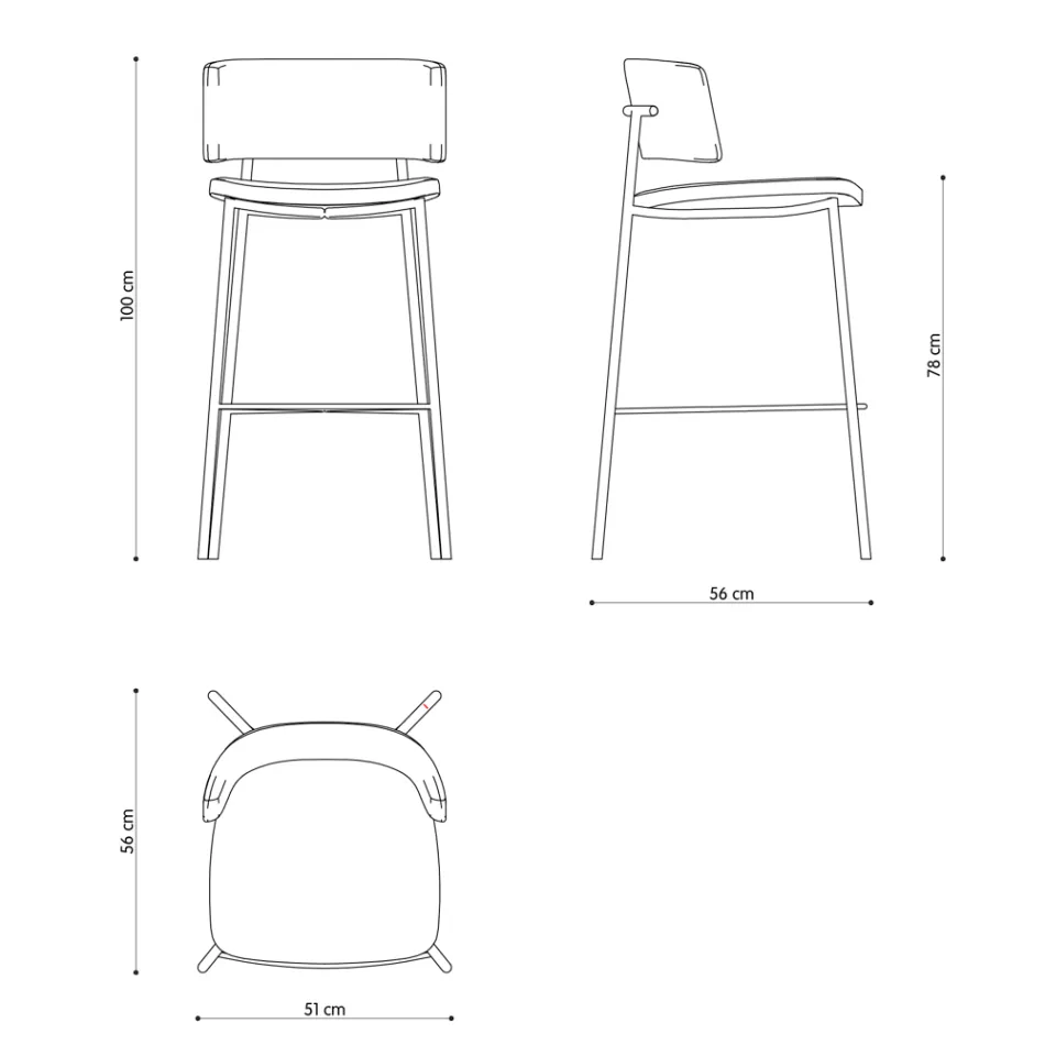 Hoge kwaliteit kruk met fluwelen bekleding, gemaakt in Italië - Alaska Viadurini