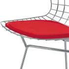 Hoge lederen barkruk met stalen structuur Made in Italy - Beniamino Viadurini