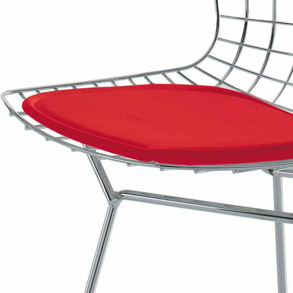 Hoge lederen barkruk met stalen structuur Made in Italy - Beniamino Viadurini