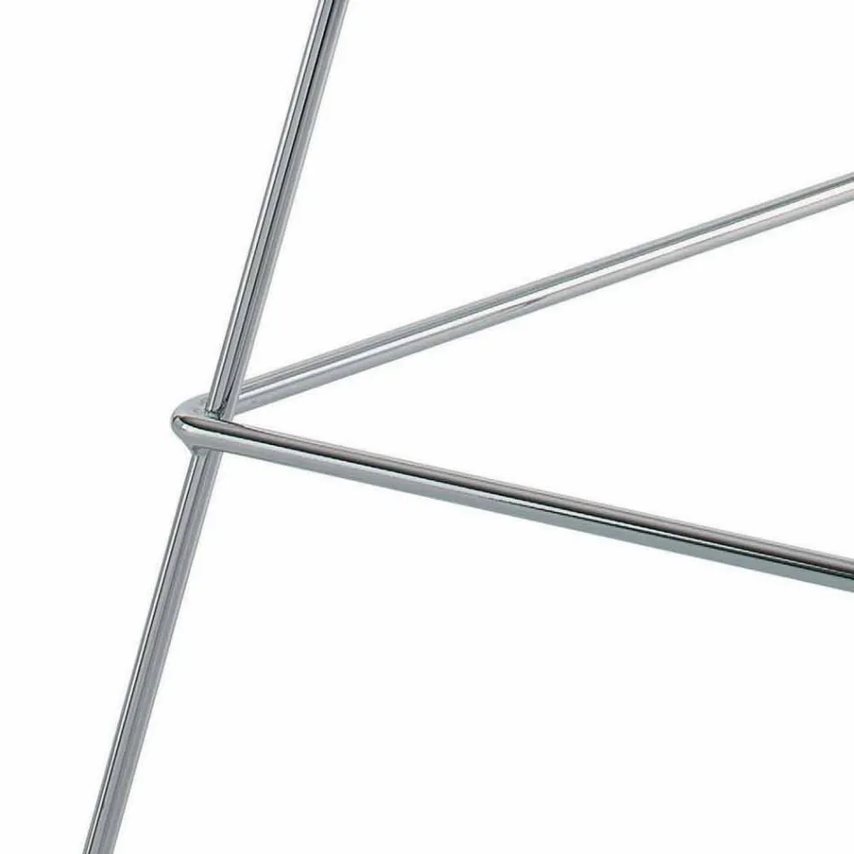 Hoge lederen barkruk met stalen structuur Made in Italy - Beniamino Viadurini