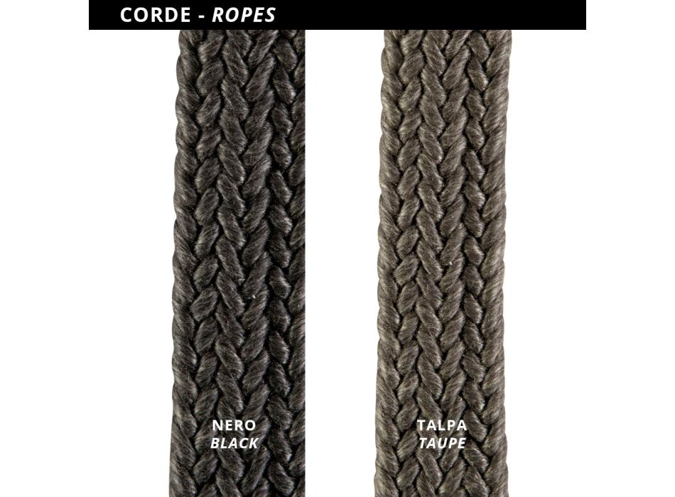 Buitenbarkruk van gegalvaniseerd staal en touw Made in Italy - Bronn Viadurini