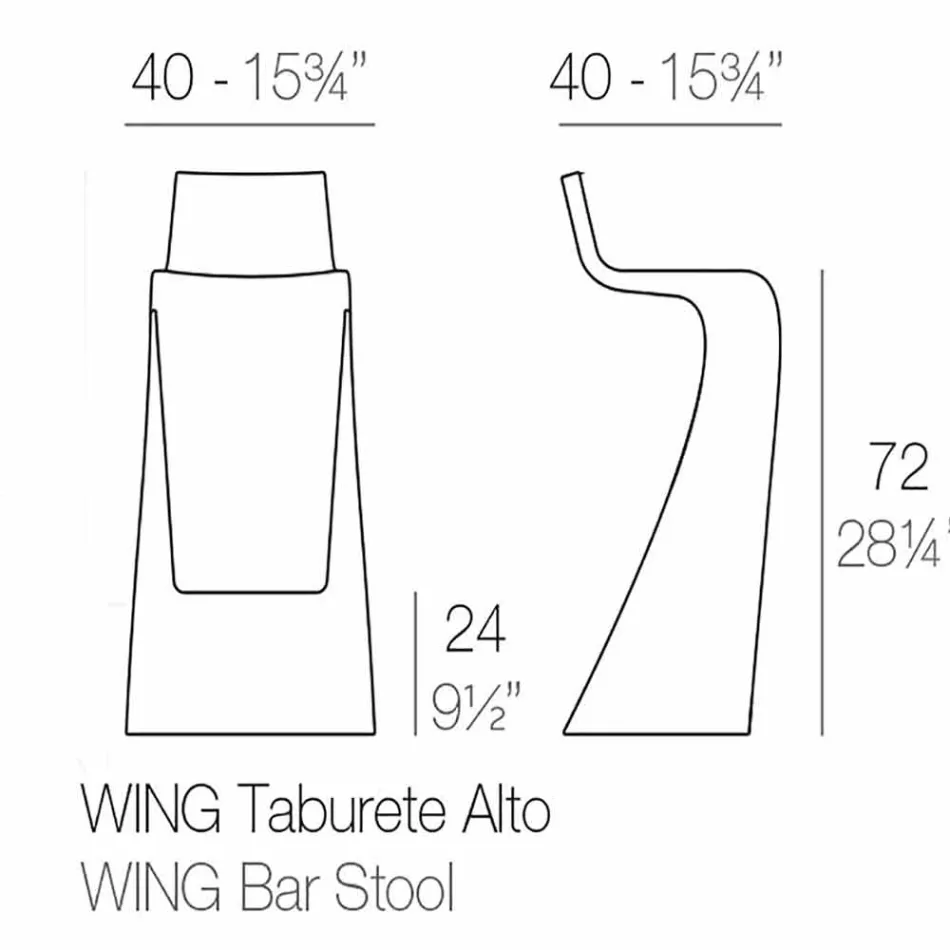 Wing Vondom modern design barkruk in polyethyleen Viadurini