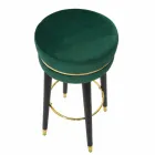 Ronde barkruk in hout en stof van modern design - Rupert Viadurini