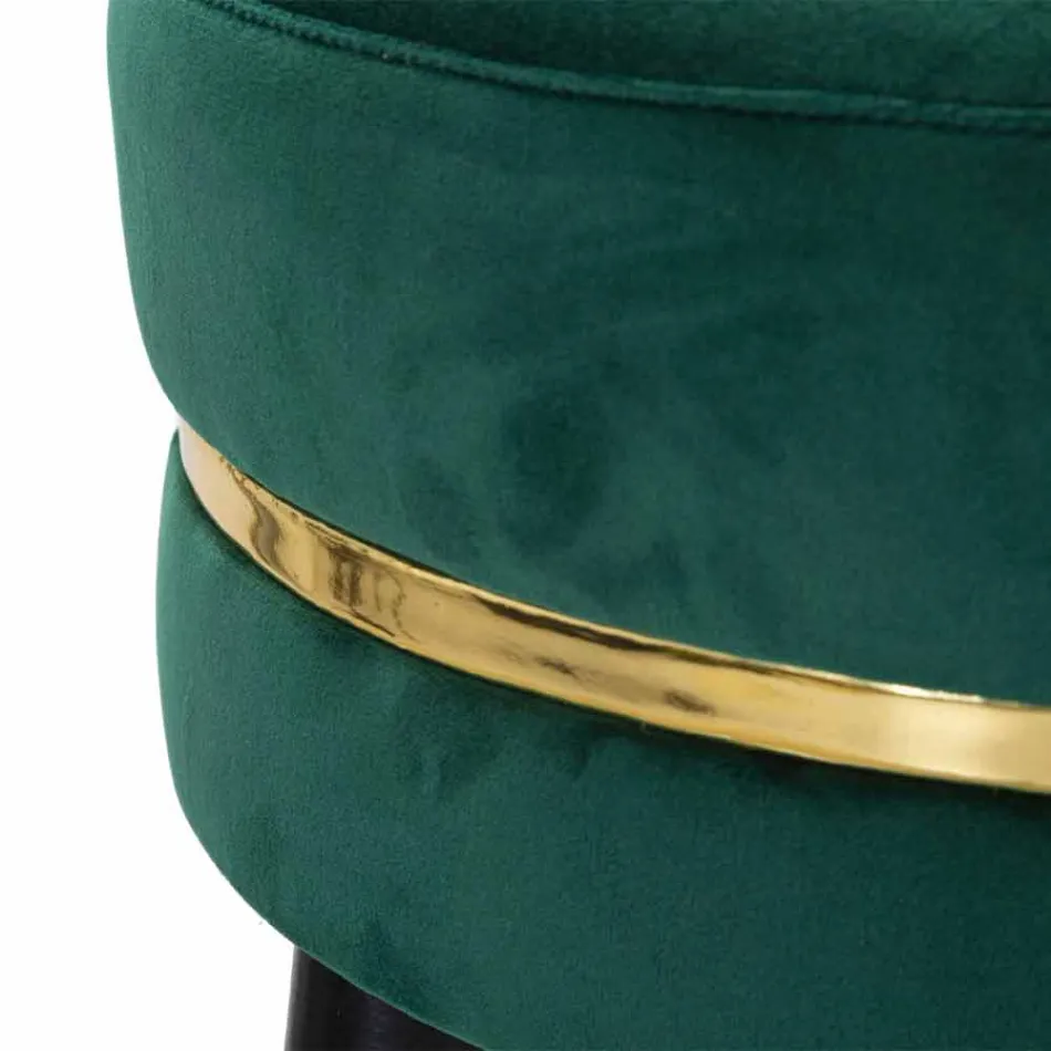 Ronde barkruk in hout en stof van modern design - Rupert Viadurini