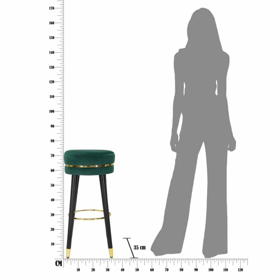 Ronde barkruk in hout en stof van modern design - Rupert Viadurini