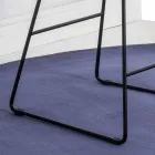 Sledekruk stoel met lederen effect lederen zitting - Ovid Viadurini