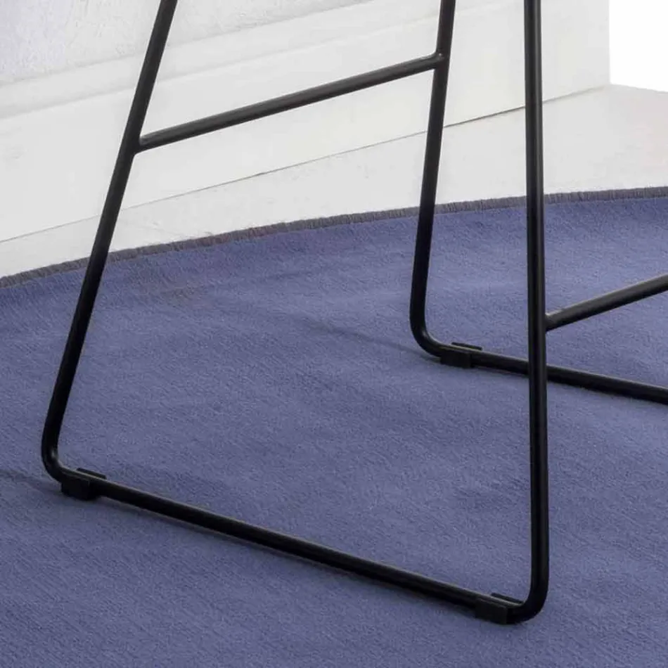 Sledekruk stoel met lederen effect lederen zitting - Ovid Viadurini