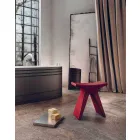 Lage outdoor polypropyleen kruk gemaakt in Italië - Prue Viadurini