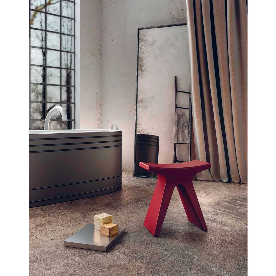 Lage outdoor polypropyleen kruk gemaakt in Italië - Prue Viadurini